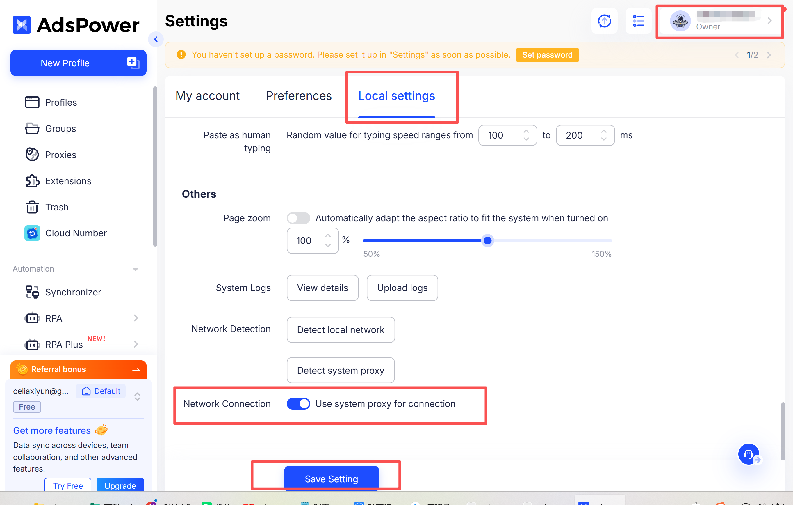 AdsPower System Proxy